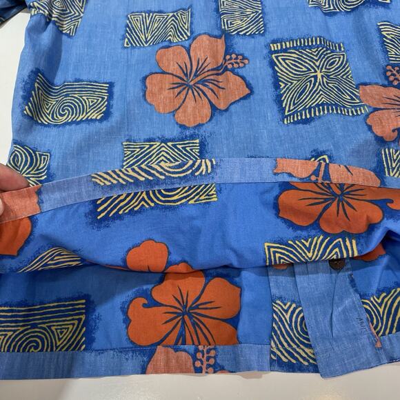 Kahala Men's Floral Button-Up Shirt Blue Pink Size 2XL XXL Handcrafted Hawaiian - Picture 6 of 7